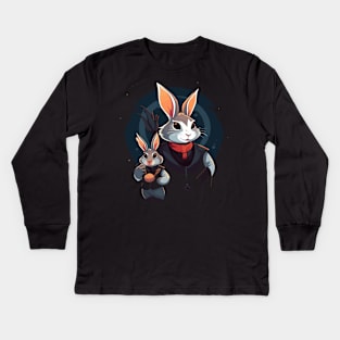 Rabbit Fathers Day Kids Long Sleeve T-Shirt